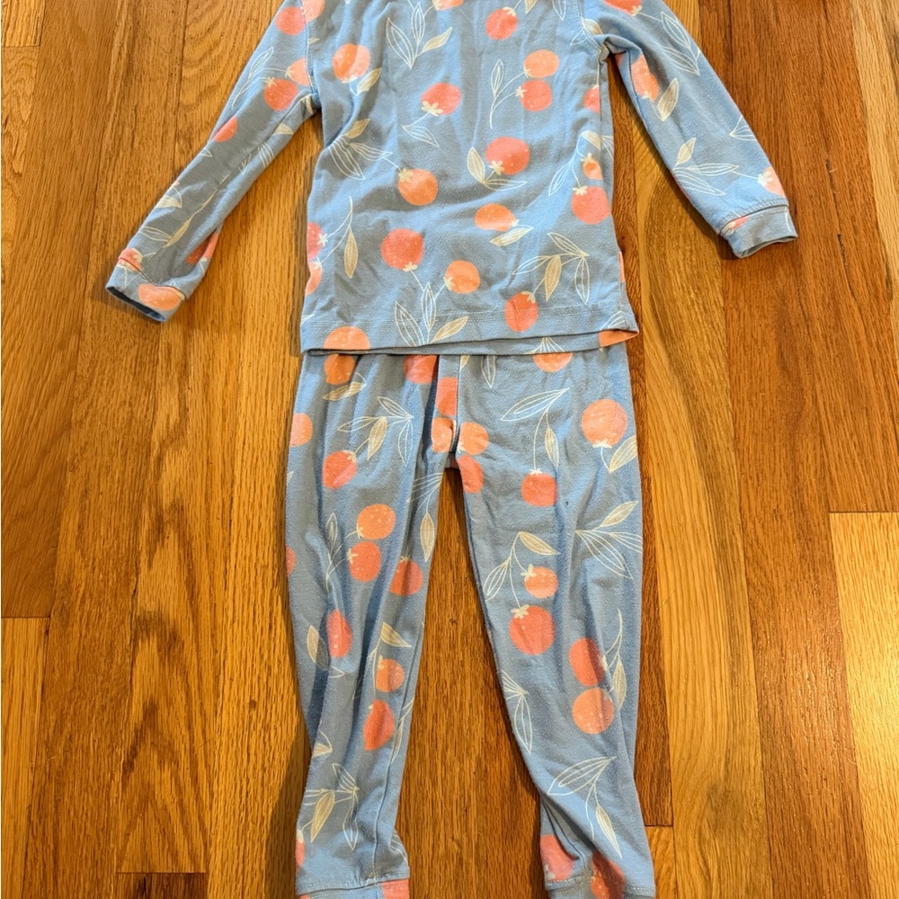 Blue and Orange Peaches Copper Pearl Size 12 Months Pajamas